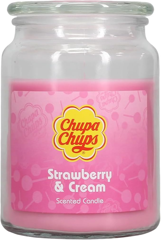 Chupa Chups Scented Jar Candle - Strawberry & Cream (510g)